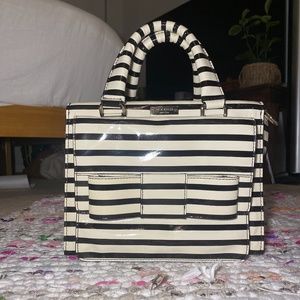 Kate Spade Little Kennedy Black & White Stripe Bag